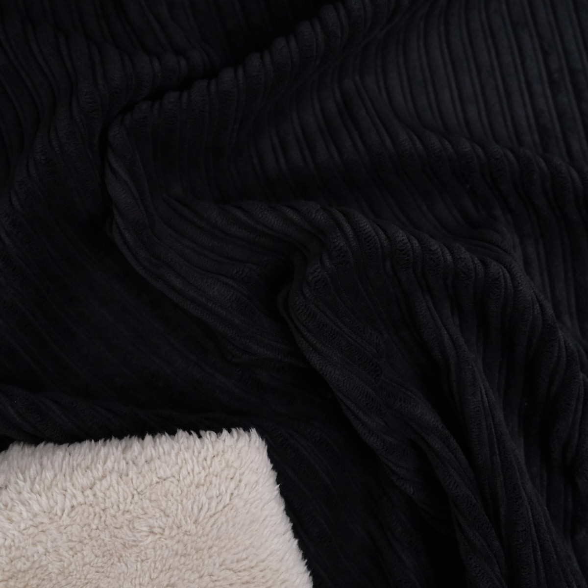 Black Sherpa-Backed Ribbed Velvet - Maison Klem